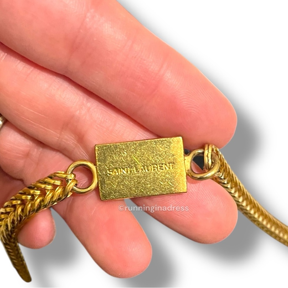 Saint Laurent Kate Tassel Logo Chain Bag In Black Leather With Gold Hardware - Picture 11 of 16